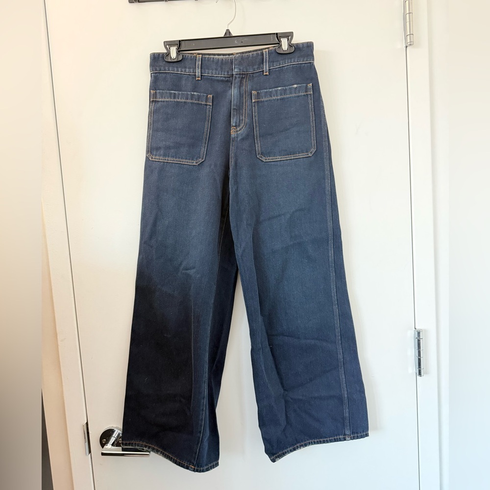 Preloved Dior Mid Rise Wide Leg Jeans – Dark Indigo – Size 36
